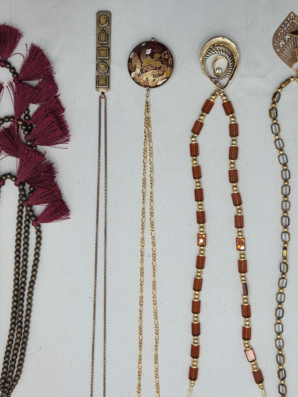 HUGE 34-Pc Vintage Jewelry Lot LUCKY, CHICOS, CLOISONNÉ Estate Necklace Bracelet - Picture 13 of 15